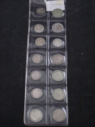 14 various silver coins