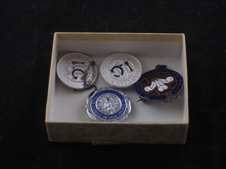 A silver and enamelled nurses badge for the Prince of Wales hospital Plymouth, a General Nursing Council enamel brooch and  2 brooches marked LUG handycap