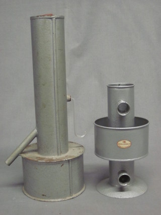 A Griffin & George metal hopes apparatus, for density of water, together with a metal steam can?