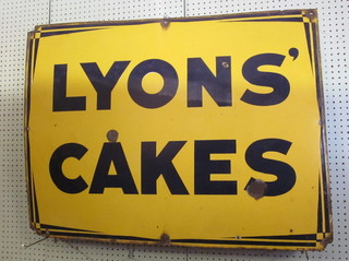 A Lyon's Cakes enamelled sign 30" x 39"
