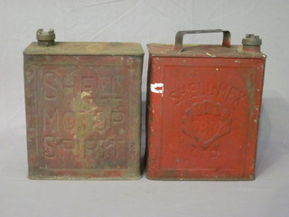 A Shell vintage petrol can and 1 other