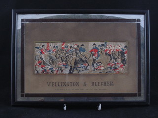 A Stevenograph - Wellington and Blucher meeting after the Battle of Waterloo 2 1/2" x 7"