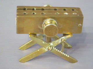 A 19th Century rectangular brass pill mould