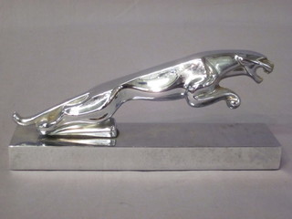 A chromium plated Jaguar car mascot paperweight 7"