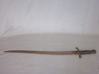 An 1860 patent Martini Henry sword bayonet, no scabbard, blade slightly rusted