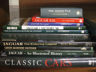 Various books relating to Jaguar motor cars