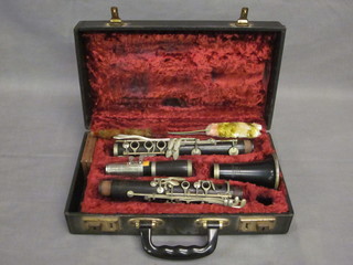 A wooden clarinet by Cunsor, cased