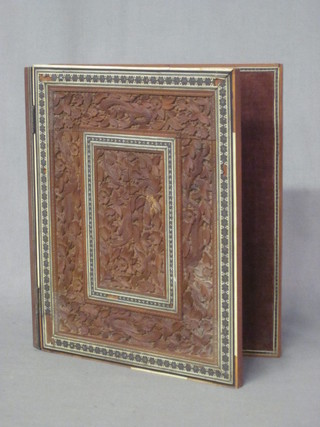 A carved Eastern blotter/book cover 9"