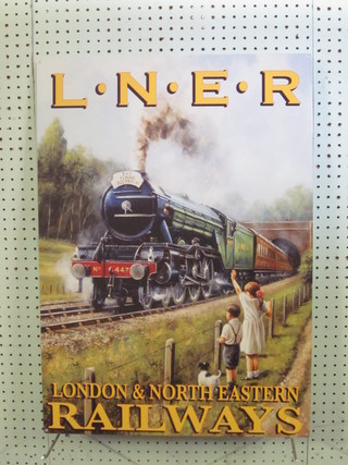 A reproduction enamelled advertising sign - LNER Railway 27"  x 20"