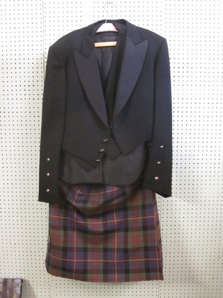 A gentleman's Scots evening dress suit comprising jacket, waistcoat and kilt by Konloch Anderson