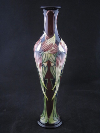 A 20th Century Moorcroft trial piece, the base marked Moorcroft  PT 24.703 and monogrammed GP 12"  ILLUSTRATED