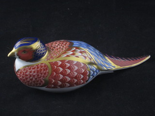 A Royal Crown Derby porcelain figure of a pheasant, base  marked LXI