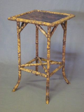 A square bamboo occasional table 17"