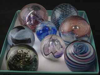 8 paperweights including Caithness, Selkirk and Mdina