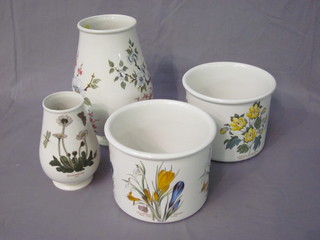 A Portmeirion vase, 2 do. jardinieres and 1 other vase