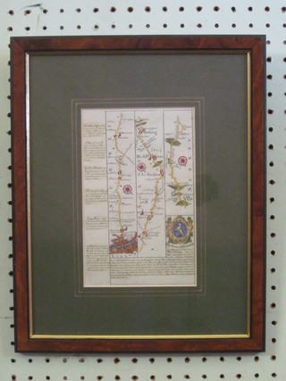 An 18th Century reproduction map "Horsham and Arundel" 8" x  5", double sided
