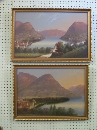 A pair of Victorian oils on board "The Bay of Naples" 12" x 19"