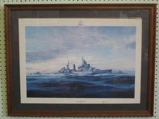 After Robert Taylor, a coloured print "HMS Birchwood" signed  in the margin by Admiral Sir Frederick Parham 12" x 18"