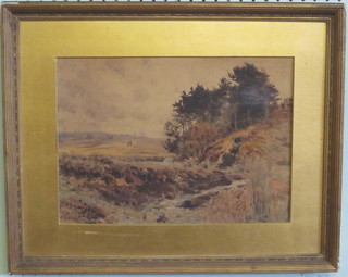 John Pedder, watercolour "Sussex Weald Near Forrest Row" 10"  x 14", labelled to the reverse