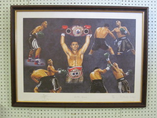 Patrick Loan, a limited edition coloured print 435/850 "Gentle Breeze", studies of Prince Naseem Hamed, signed in the margin  16" x 24"