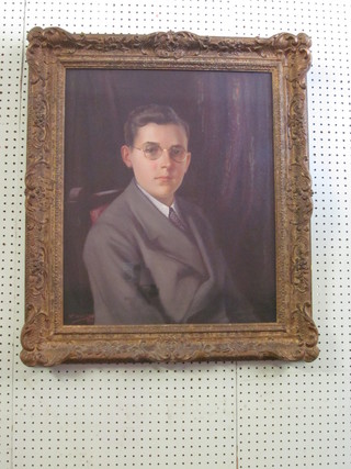 William Vanns, oil on board "Portrait of a Young Man" 24" x  19" contained in a gilt frame