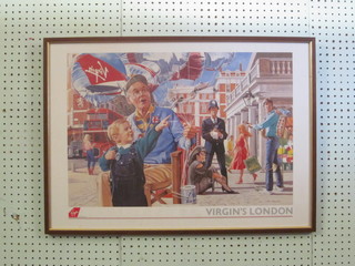 5 various Virgin Airline posters 16" x 24 1/2",