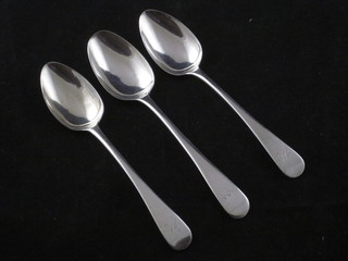 3 various Georgian silver teaspoons, 2 ozs