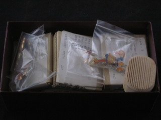 5 various gilt metal and enamelled breakfast cereal badges,  boxed,