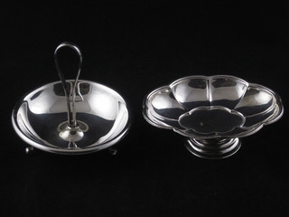 A circular Continental silver bowl 4" and an oval Continental  silver bowl 5"
