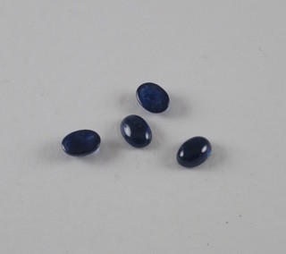4 unmounted cabouchon sapphires, approx 4.53ct