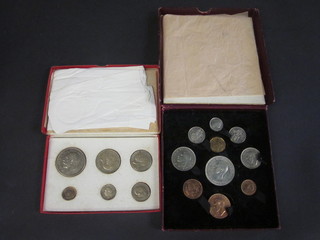 A proof set of George V silver coins 1927 and a 1951 proof set  of coins