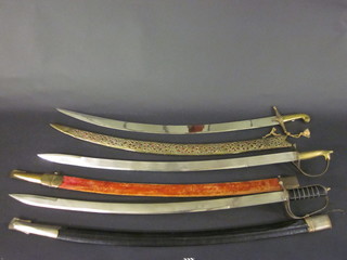 3 reproduction Indian sabres with 31" blades