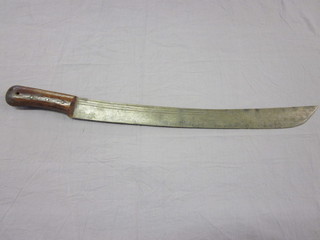An Eastern dagger, the 17" shaped blade with 7 stars, crescent  moon and sun, marked 18,
