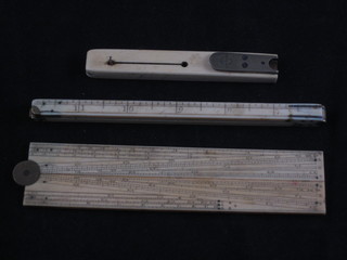 An ivory gauge marked Elliott 449 Strand and an ivory French  quill cutter marked Leblais