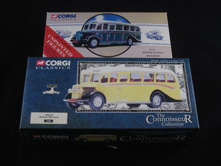 2 Corgi Classic models of a Bedford OB coach