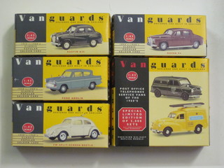 2 Vanguard Special edition Post Office telephone service vans and 4 other Vanguard models - Rover P4, Austin A35, Ford  Anglia and VW Split Screen Beetle