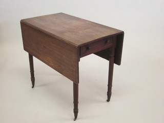 A Victorian bleached mahogany Pembroke table fitted a drawer  34"