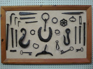 A collection of various iron nails, hooks etc, discovered whilst building an extension