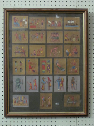 A set of 25 framed cigarette cards - Ancient Egypt