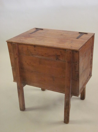 A 19th Century square stripped and polished pine bread proving  bin 30"