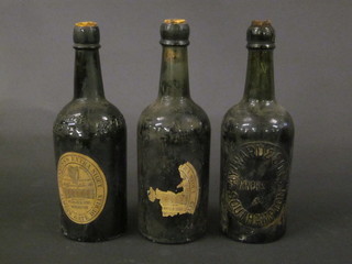 6 vintage bottles of Guinness contained in black bottles marked Aylward & Sons, Winchester & Southampton