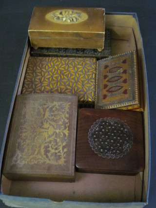 6 various wooden boxes