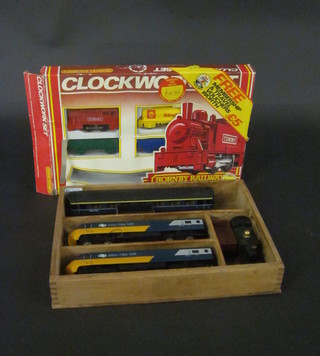 A Hornby tank engine and a 1970's plastic Hornby clockwork  train set