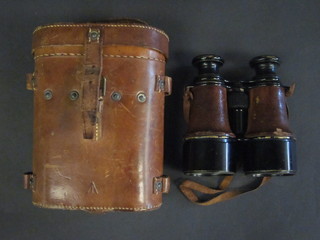 A pair of Hezzanith binoculars, cased