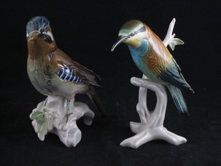2 Continental porcelain figures of birds 6"
