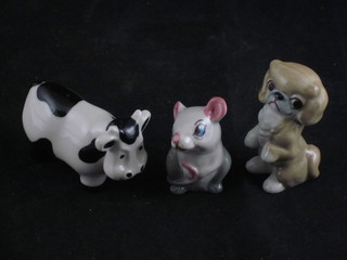 A Wade figure of a dog, ditto cow and a mouse