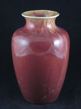 A Devon Ox Blood art vase 8"