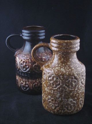 2 German pottery jugs the base marked 489 8 1/2"