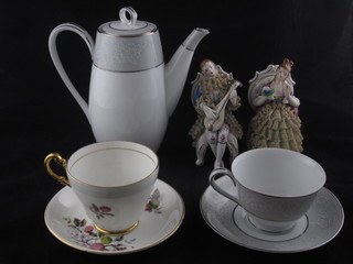 A part Noritake dinner/tea service, a part Royal Imperial tea service and other decorative ceramics, figurines etc