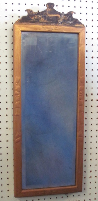 A 19th Century bevelled plate wall mirror contained in a gilt frame 22"